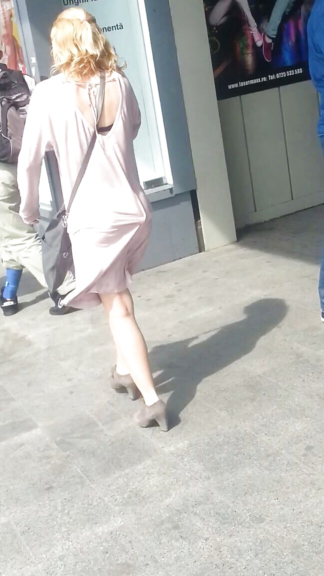 Spy sexy blonde skirt and feet romanian #39880956