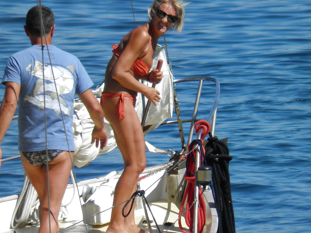 Sexy ass Italian bikini granny on the boat #30694179