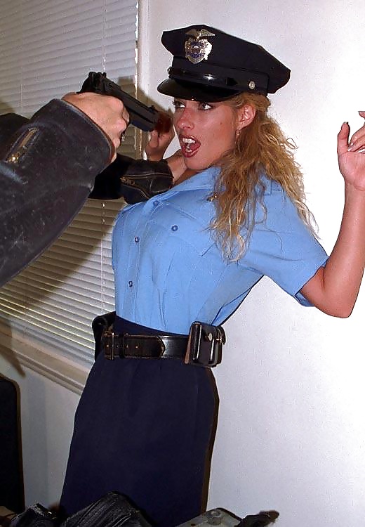 Pantyhose babe in trouble-the rookie cop. #27078269