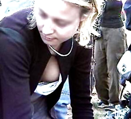 Cleavage and Down Blouse  #31069411