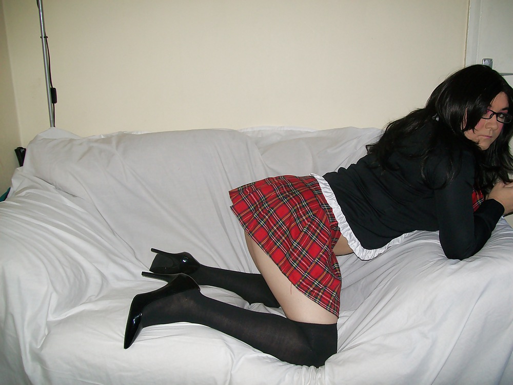 Crossdresser in school girl uniform #22870417