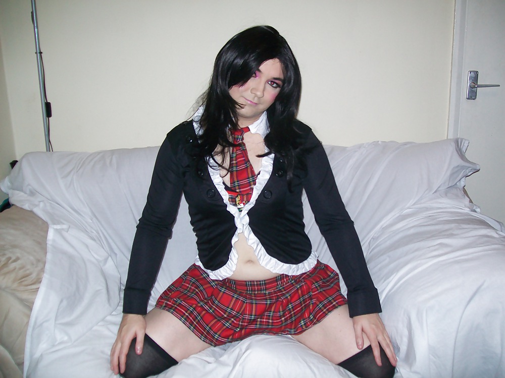 Crossdresser in school girl uniform #22870478