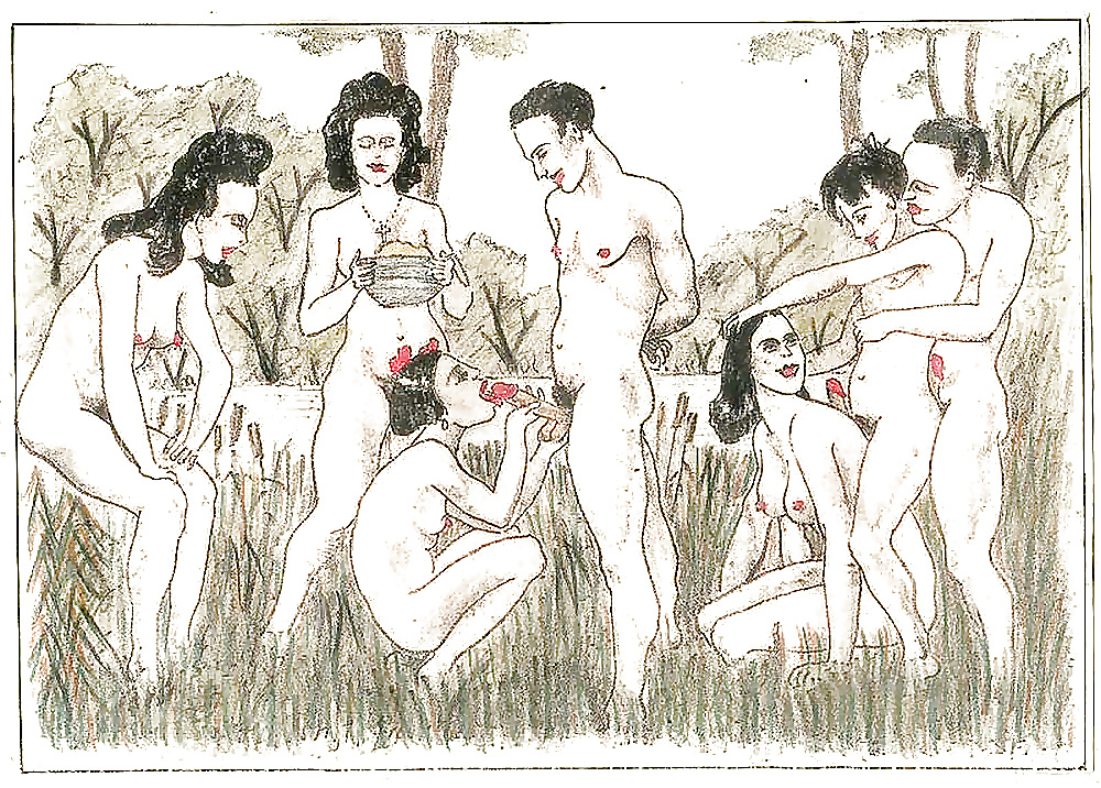 Vintage Erotic Drawings 12 #32855350
