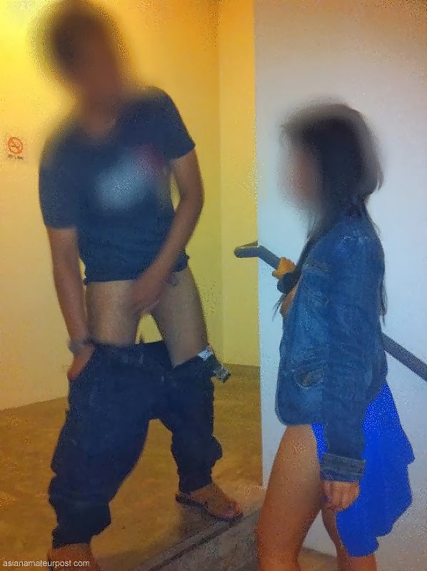 Malay- singaporean malay couple having intercourse on staircase