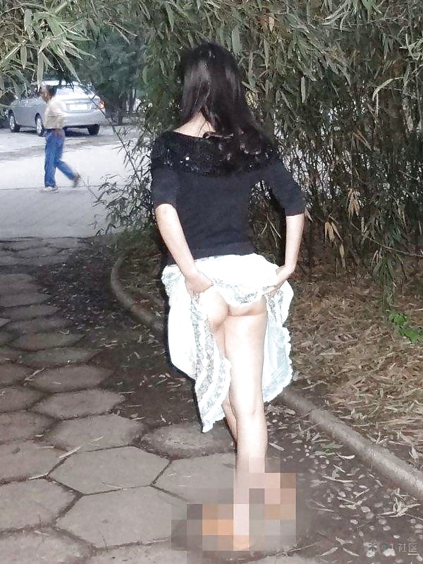 Chinese girl flashing in public #39052251
