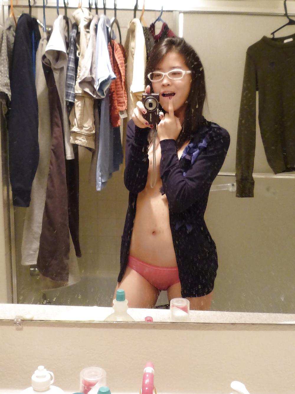 Sexy asian teen with glasses #30188280