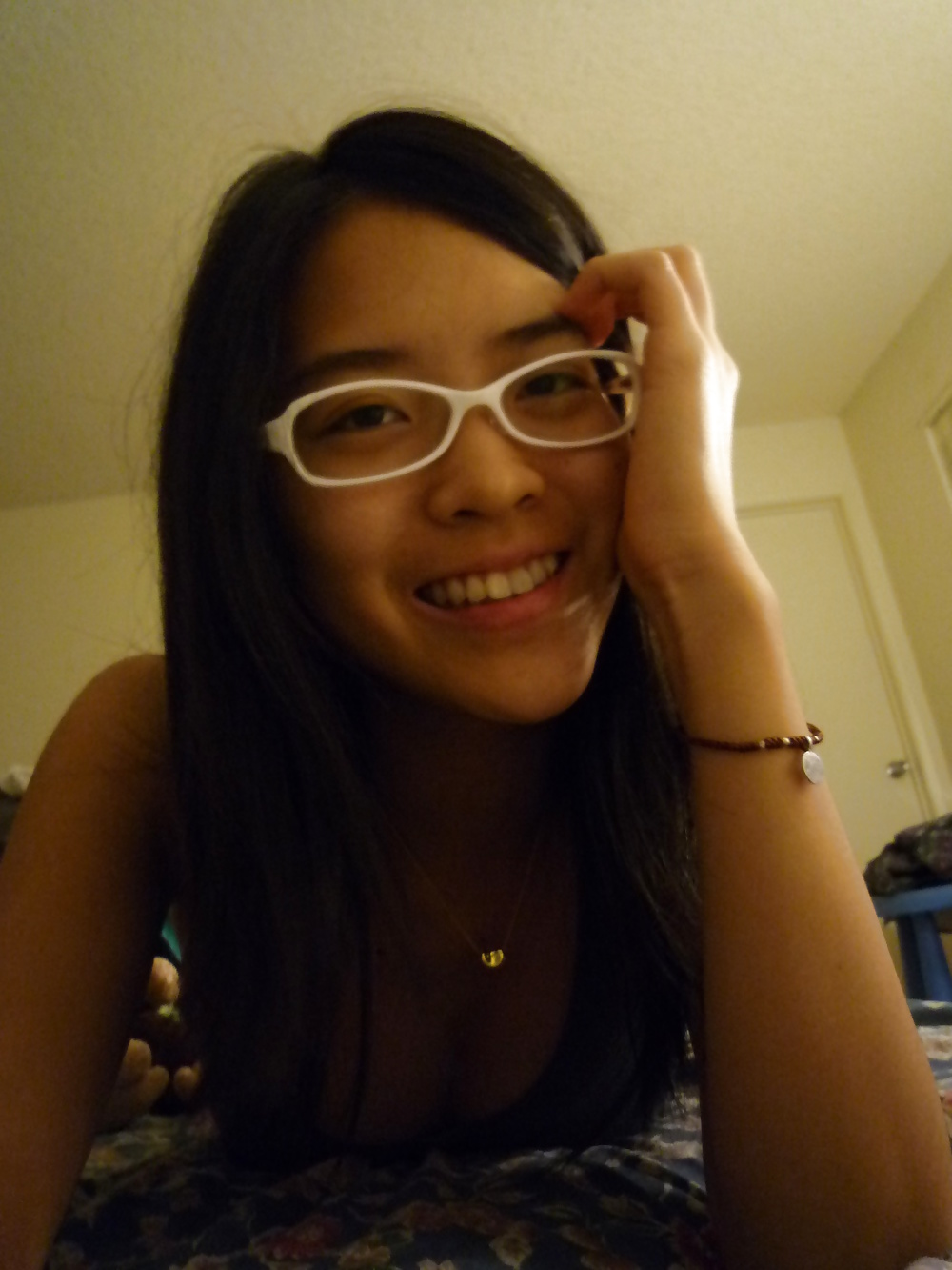 Sexy asian teen with glasses #30188323