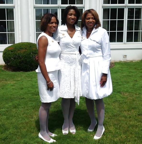 Ebony Babes Wearing White Stockings & Pantyhose #25160570