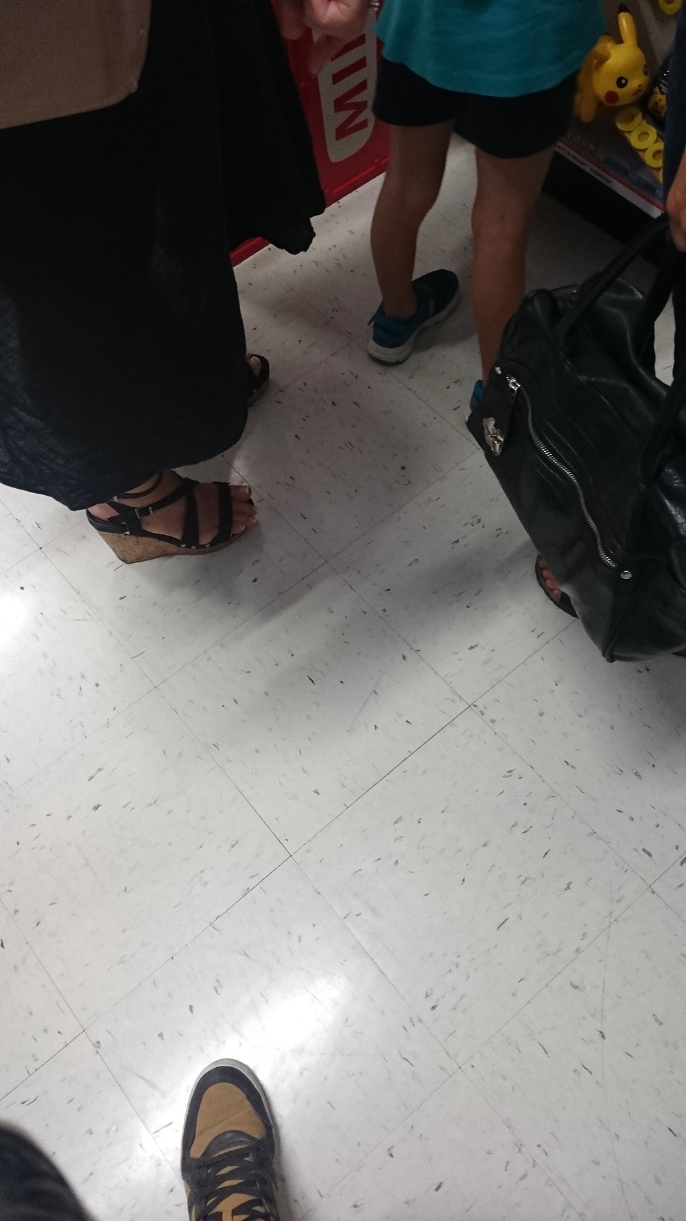 Candid heels feet and legs in supermarket 2 #32312980