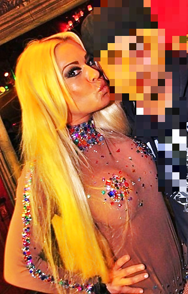 German blonde disco bitch with a transparent upper part #26637703