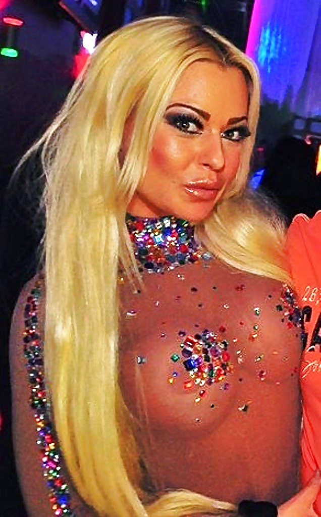 German blonde disco bitch with a transparent upper part #26637709