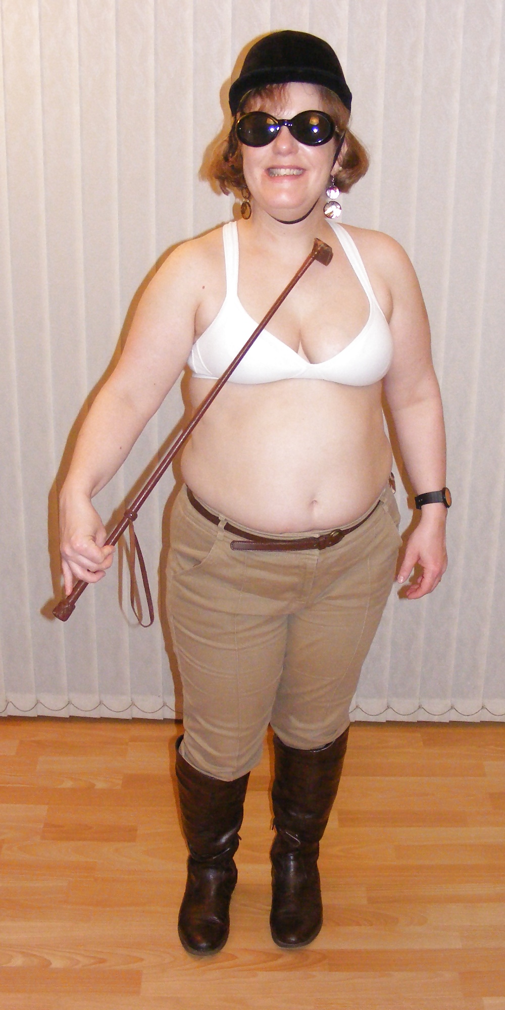 White knickers, boots, and riding crop #25226789