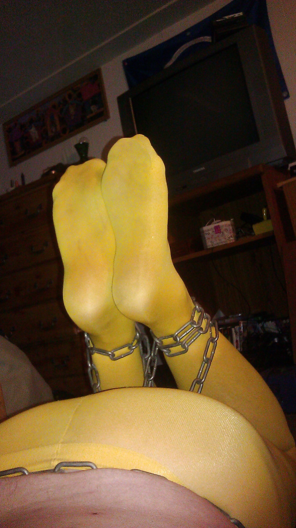 My Cock and Feet Chained in Pantyhose #4 #28098634