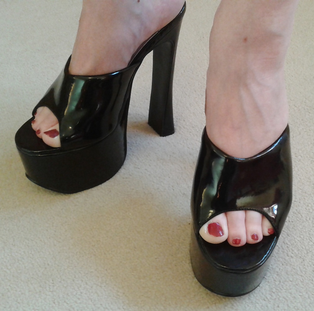 Black platform mules and strap-on #33272471