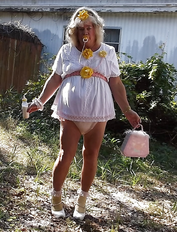 Sissy pansy in several of his adult baby girl dresses #35743529