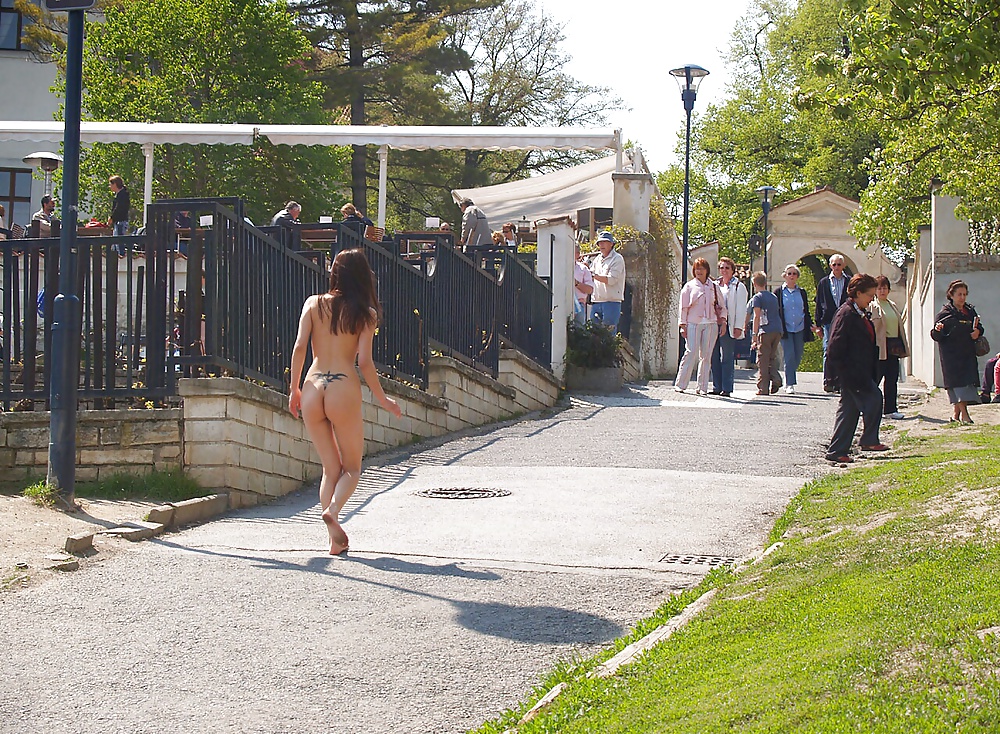 Nude wife walking in the streets #26644299