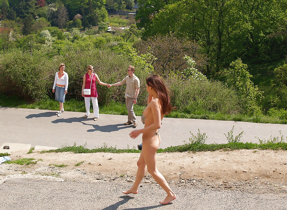 Nude wife walking in the streets #26644358