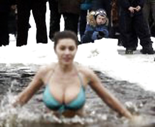 Russian Epiphany bathing! Amateur! #24778678