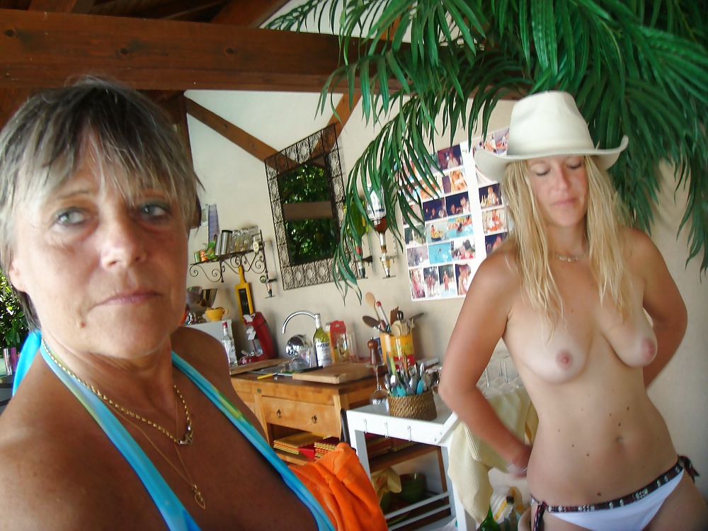 Slut,mother and granny have fun by the pool #24596839