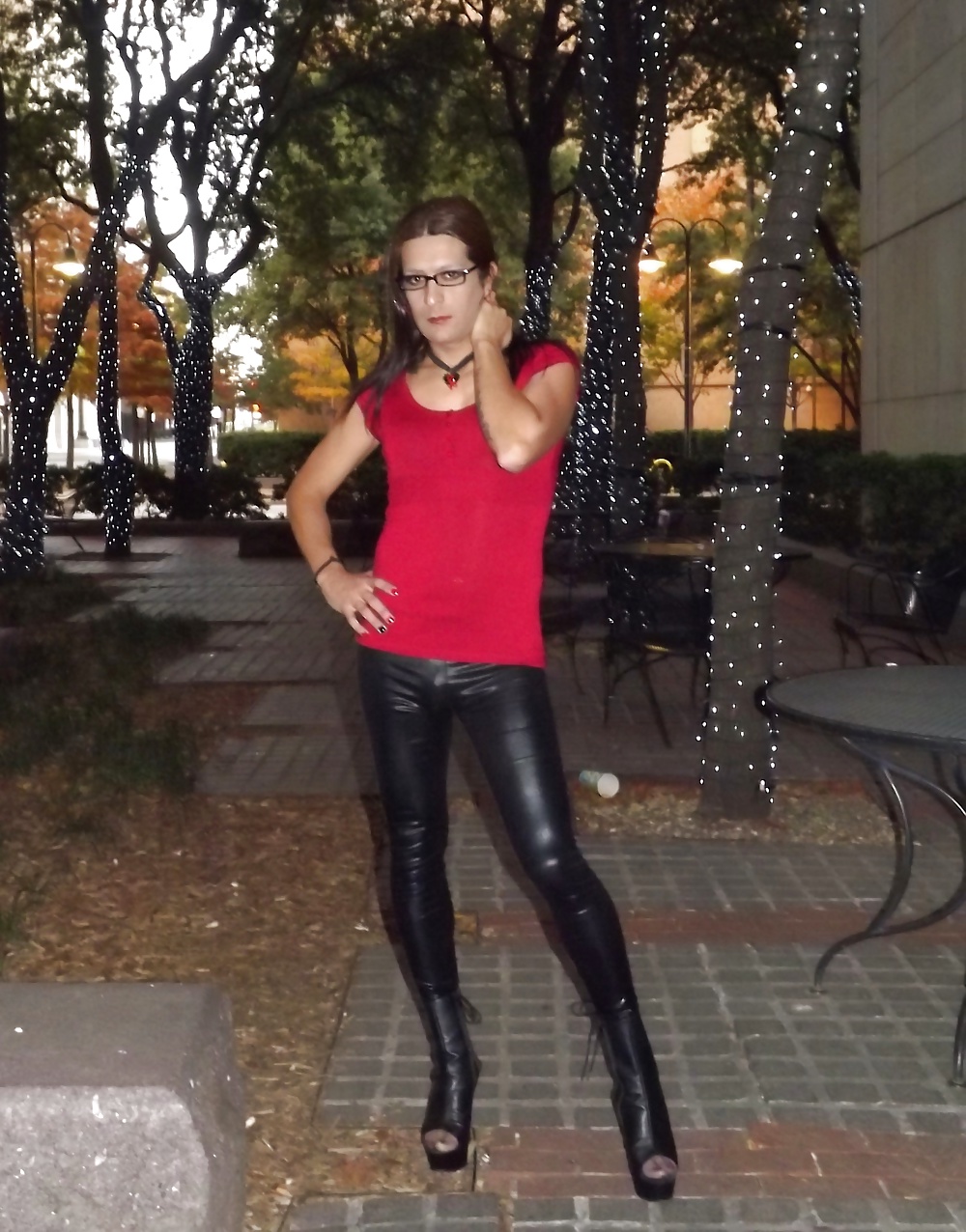 Angelica Marie Rios in Latex leggings #39088888