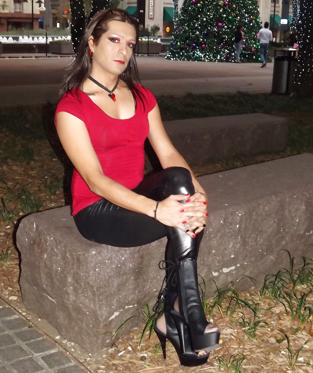 Angelica Marie Rios in Latex leggings #39088897