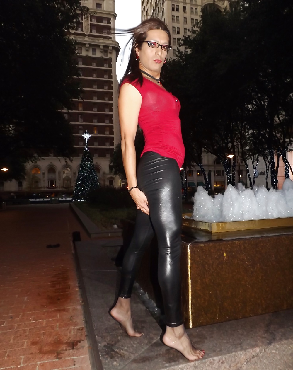 Angelica Marie Rios in Latex leggings #39088999