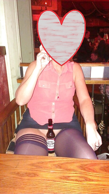 Upskirt Stockings in Pub. Flashing Pussy in Public Bar #26842908