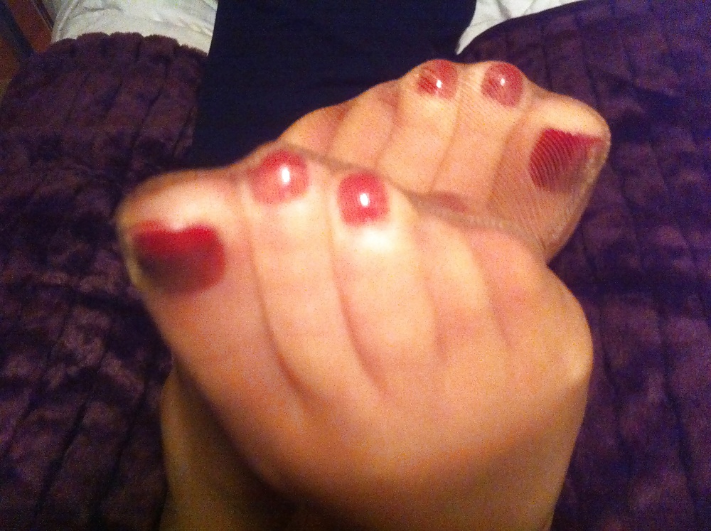 Red toes and nylons #35474776