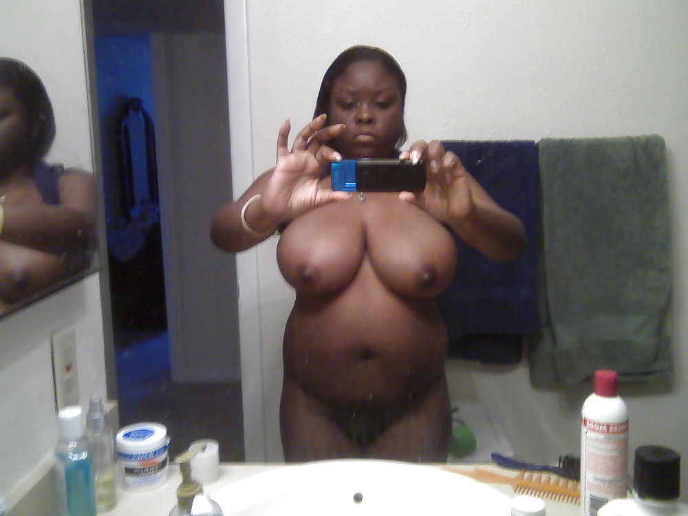 BEST EBONY BLACK SELFSHOT EVER!! MOSTLY CHUBBY SAGGY TITS #26193565