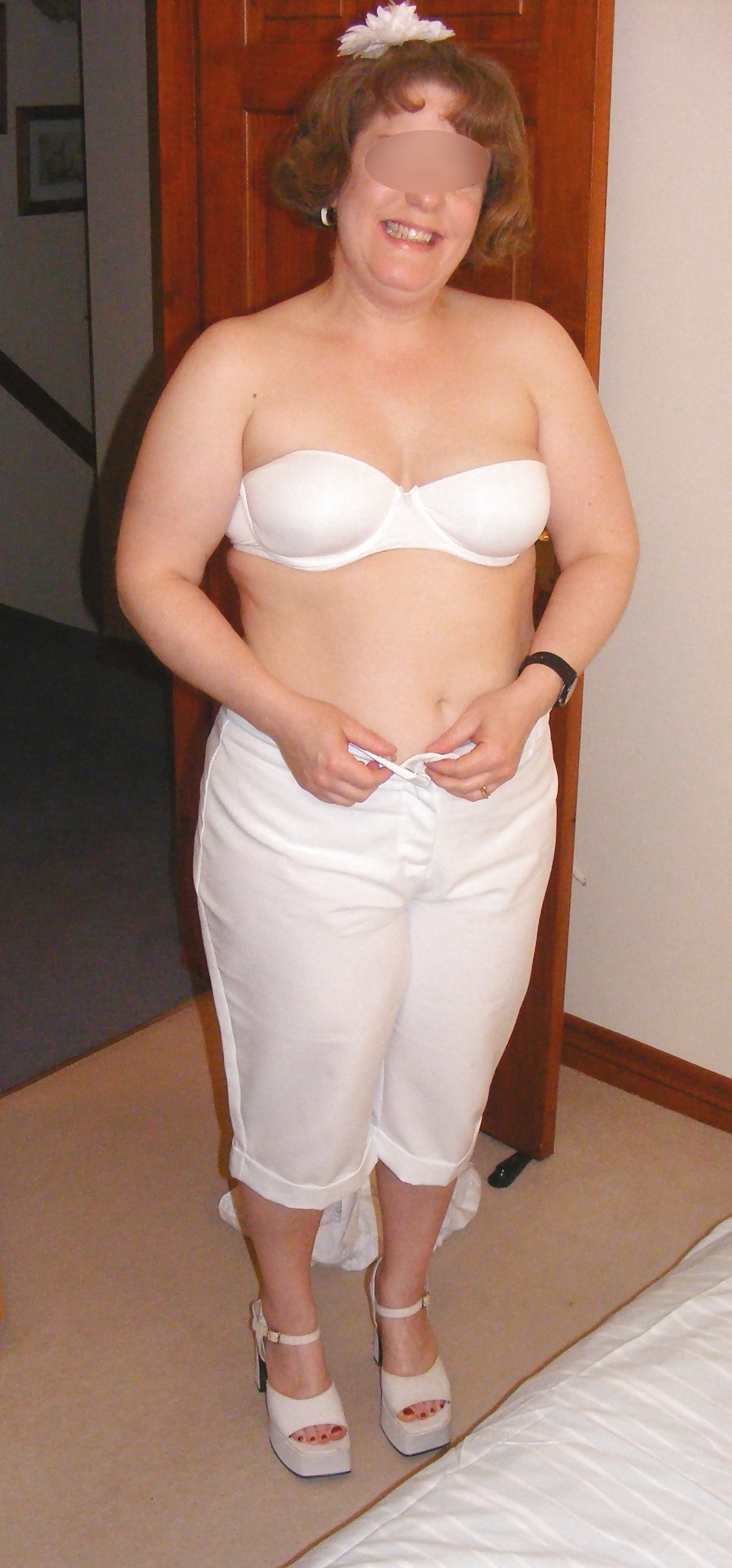 Slutty secretary in white knickers and platforms #34299758