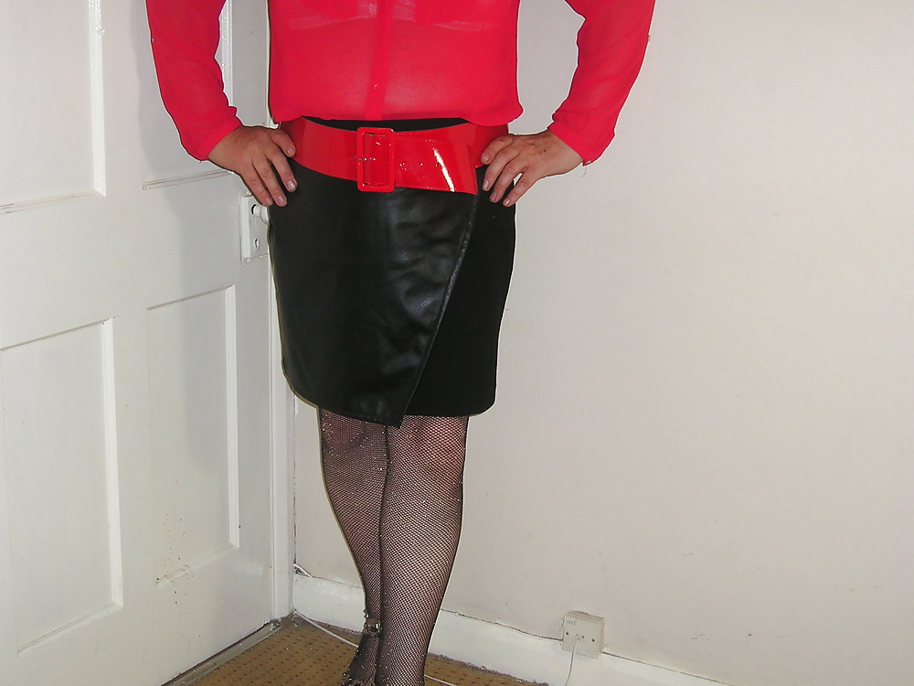 Red Blouse and sexey tights #34177662