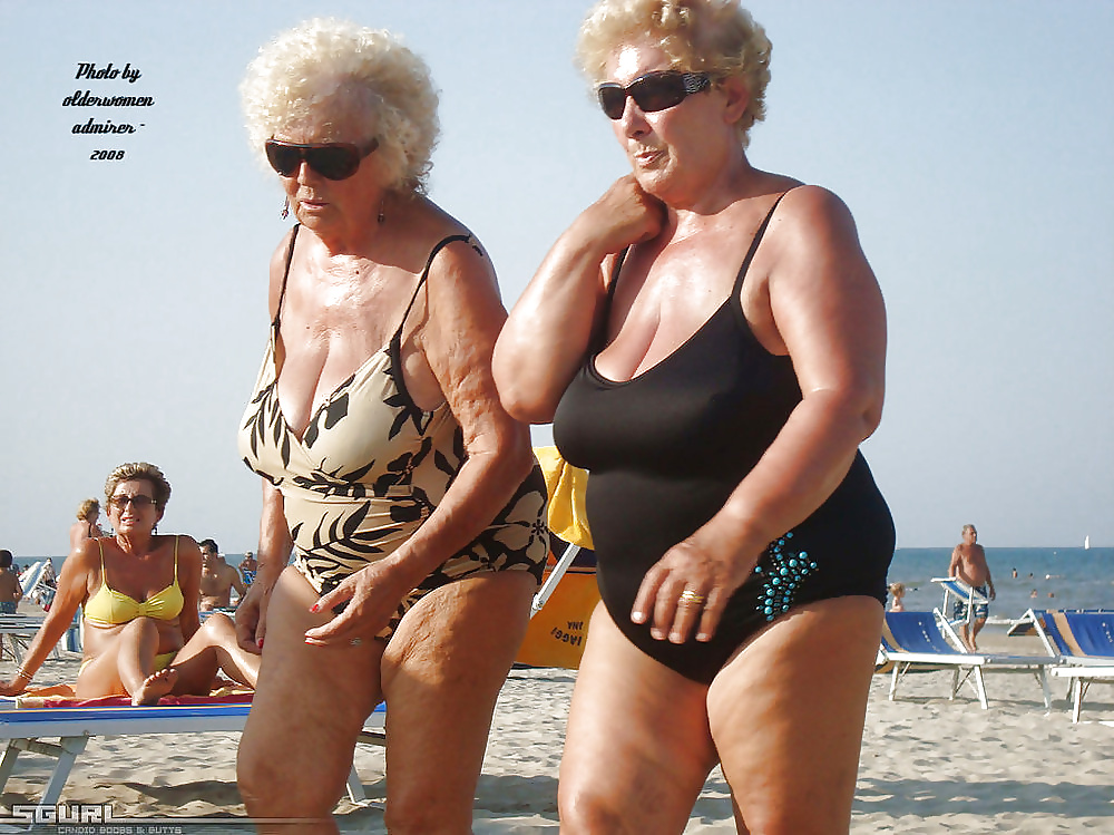 Omas,grannies at the beach  #25471759