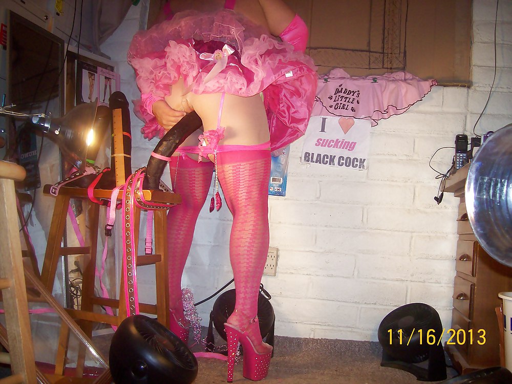 Tgirl BBC slut teases Darryl's BBC in slutty hot pink outfit #23351723