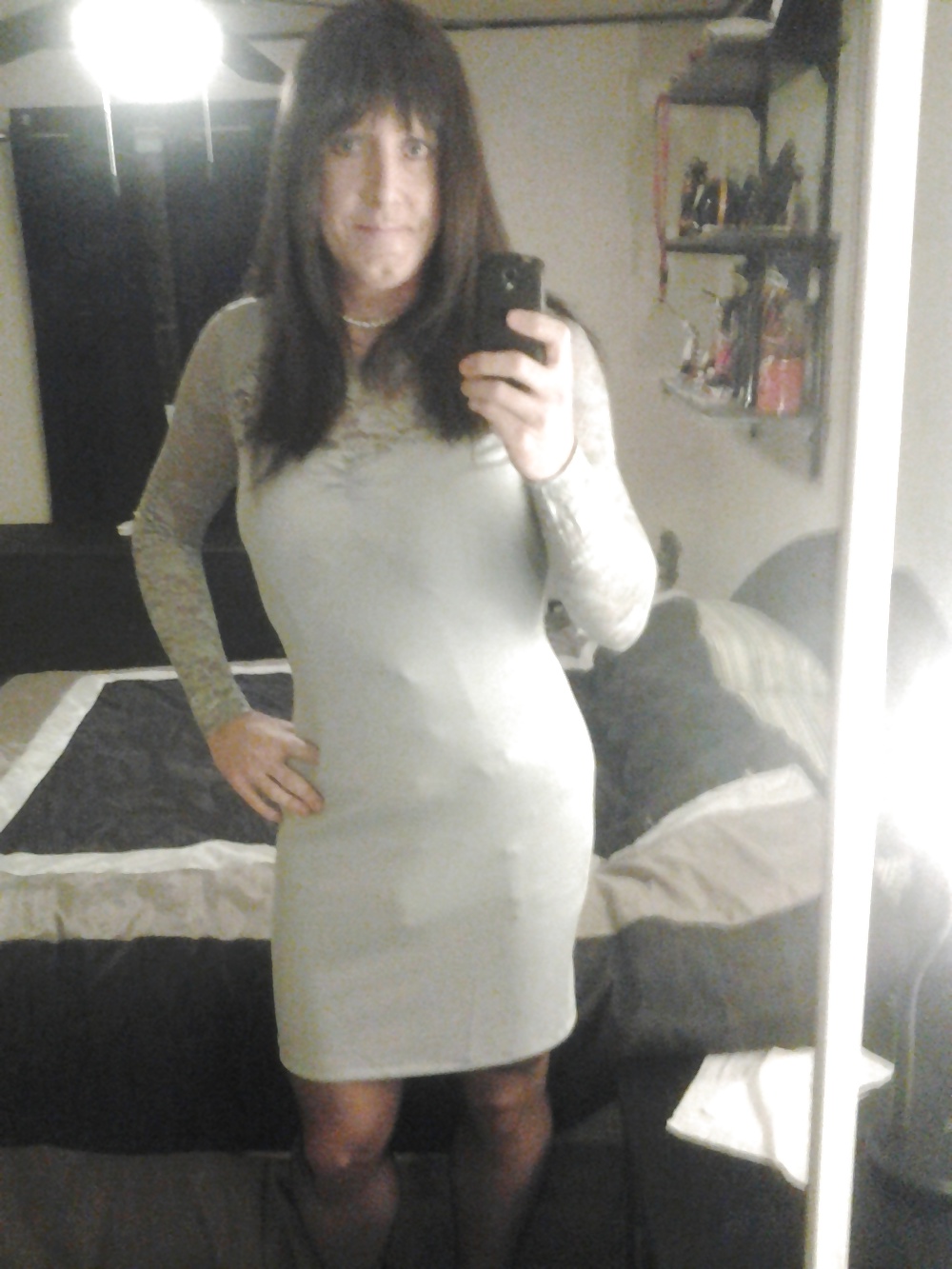 Tight Silver Grey Dress #26940713