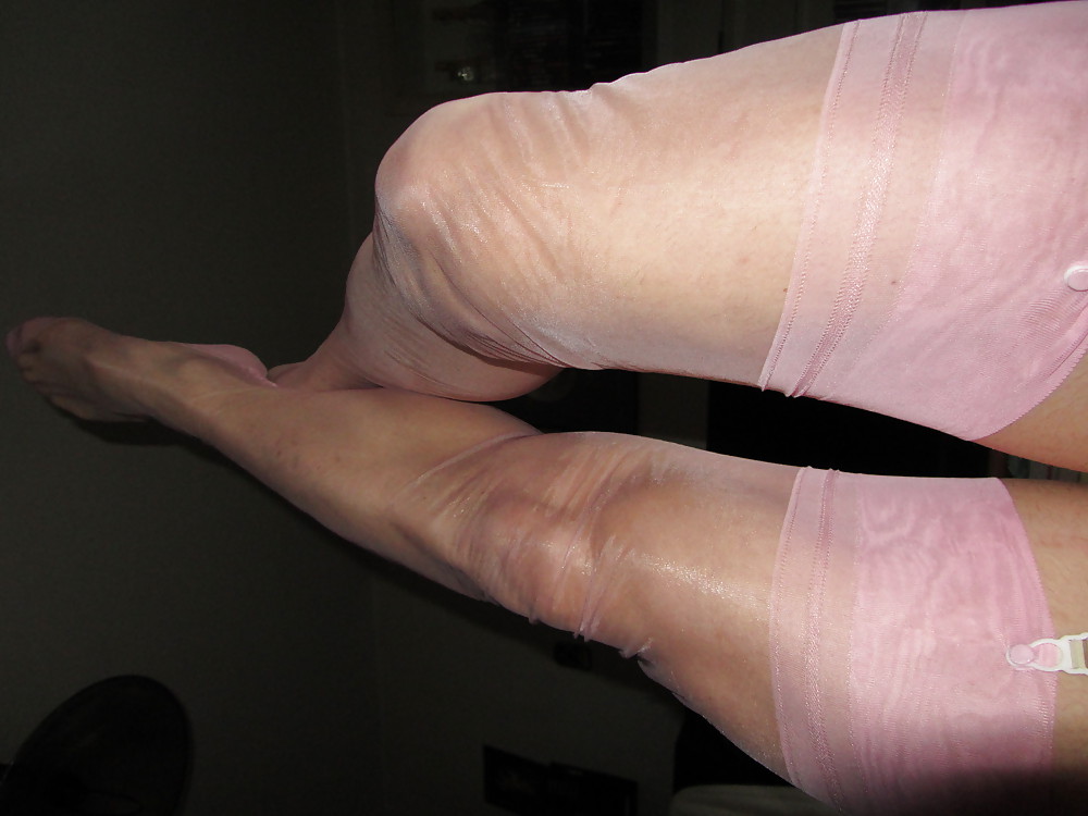 New FF Nylons Baby Pink With Sheer See Through Panties #22915864
