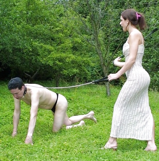 Naked Male Slave Taken For Walkies on a Leash #2 #28075943