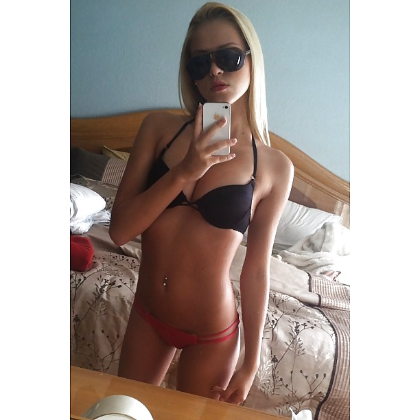 Sexy young blond teen girl