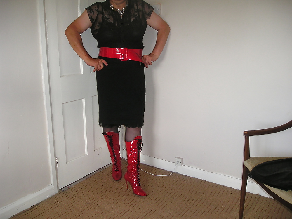 Red  Boots Black Skirt #33652909