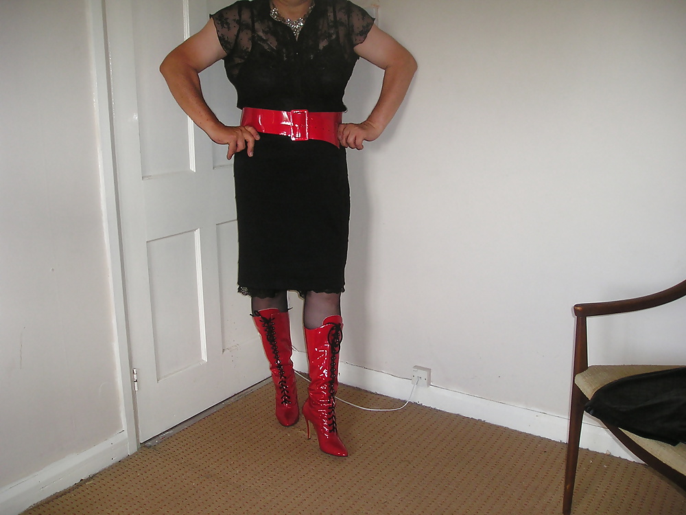 Red  Boots Black Skirt #33652912