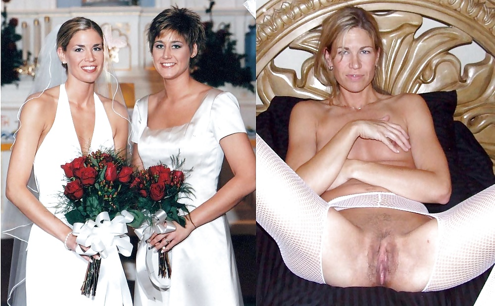 Novias y damas de honor. antes y después.
 #33637110