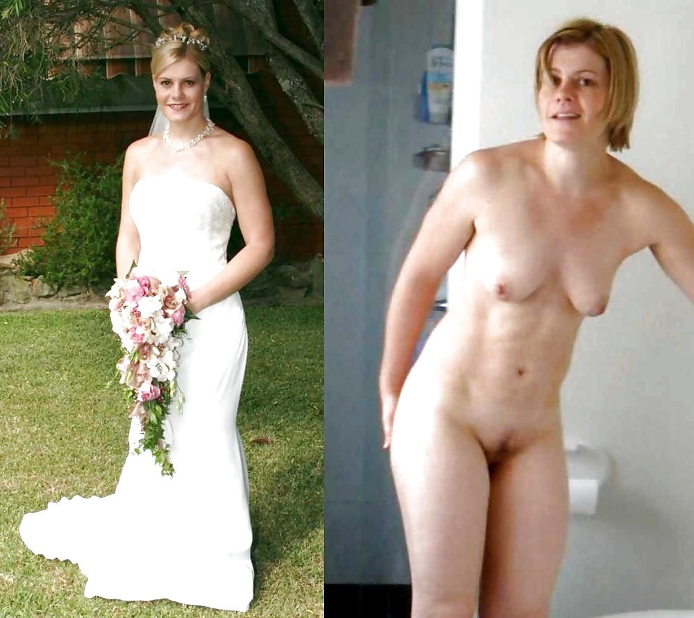 Novias y damas de honor. antes y después.
 #33637174