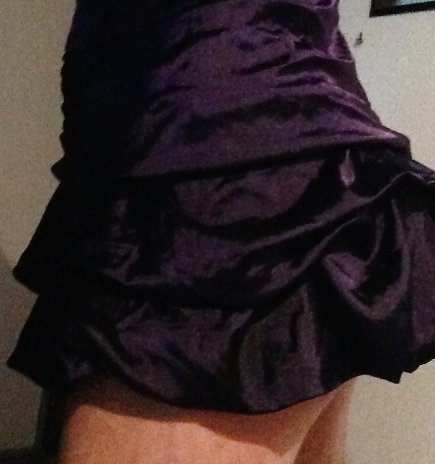 Super short purple dress curvy teen ass showing #41104164