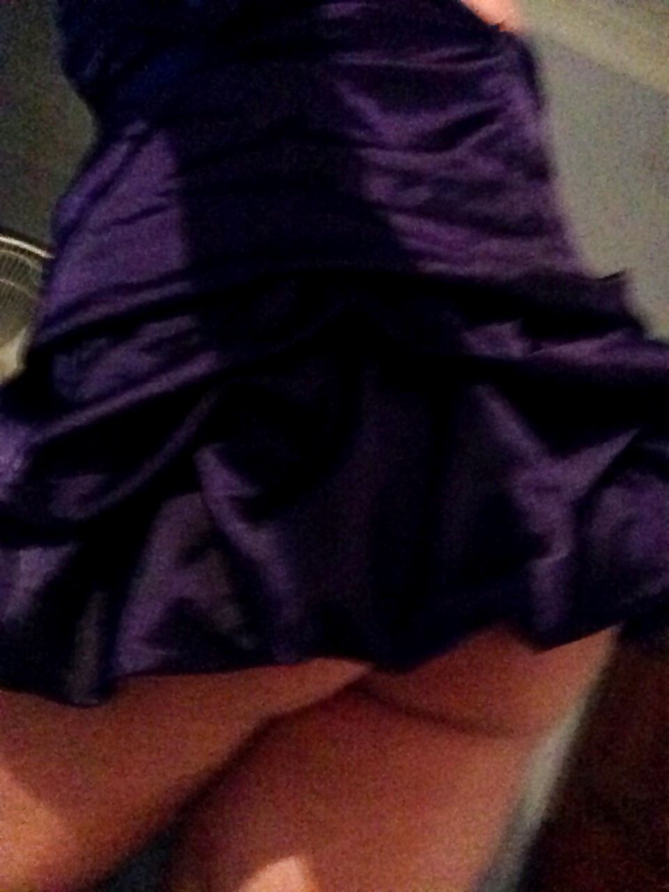 Super short purple dress curvy teen ass showing #41104187