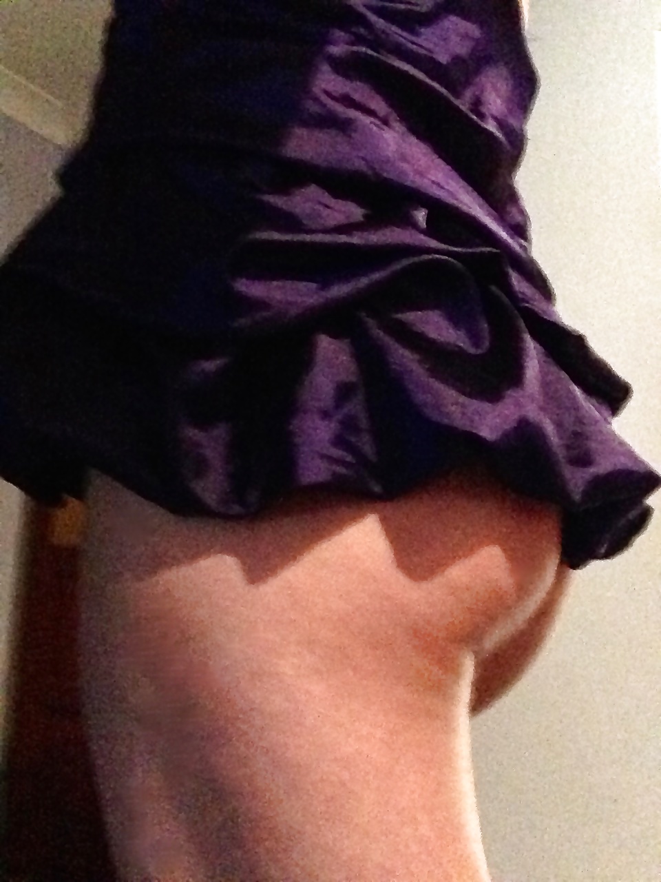 Super short purple dress curvy teen ass showing #41104217