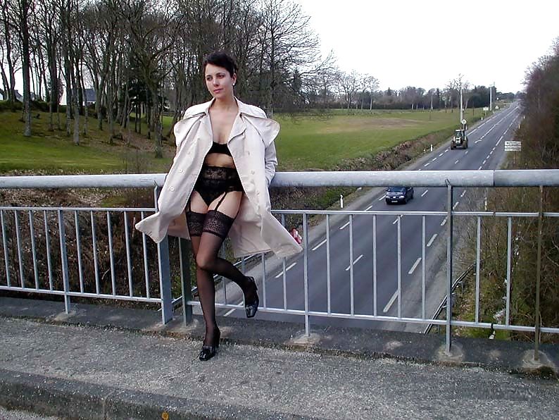 Upskirt and Nude On HWY Overpass #24280413