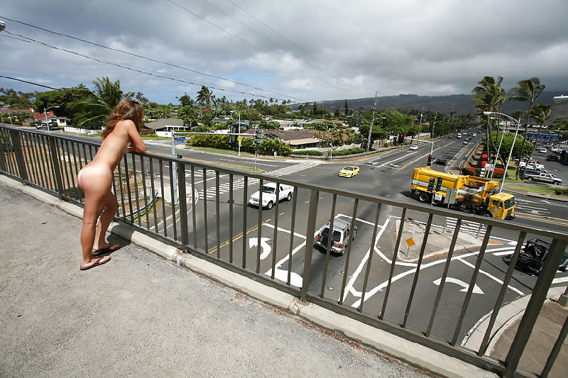 Upskirt and Nude On HWY Overpass #24280543