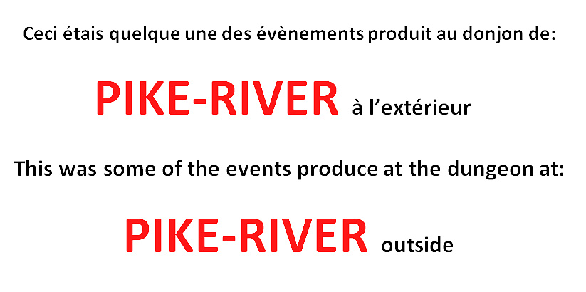 Algunos de los eventos en pike river dungeon 
 #29621152