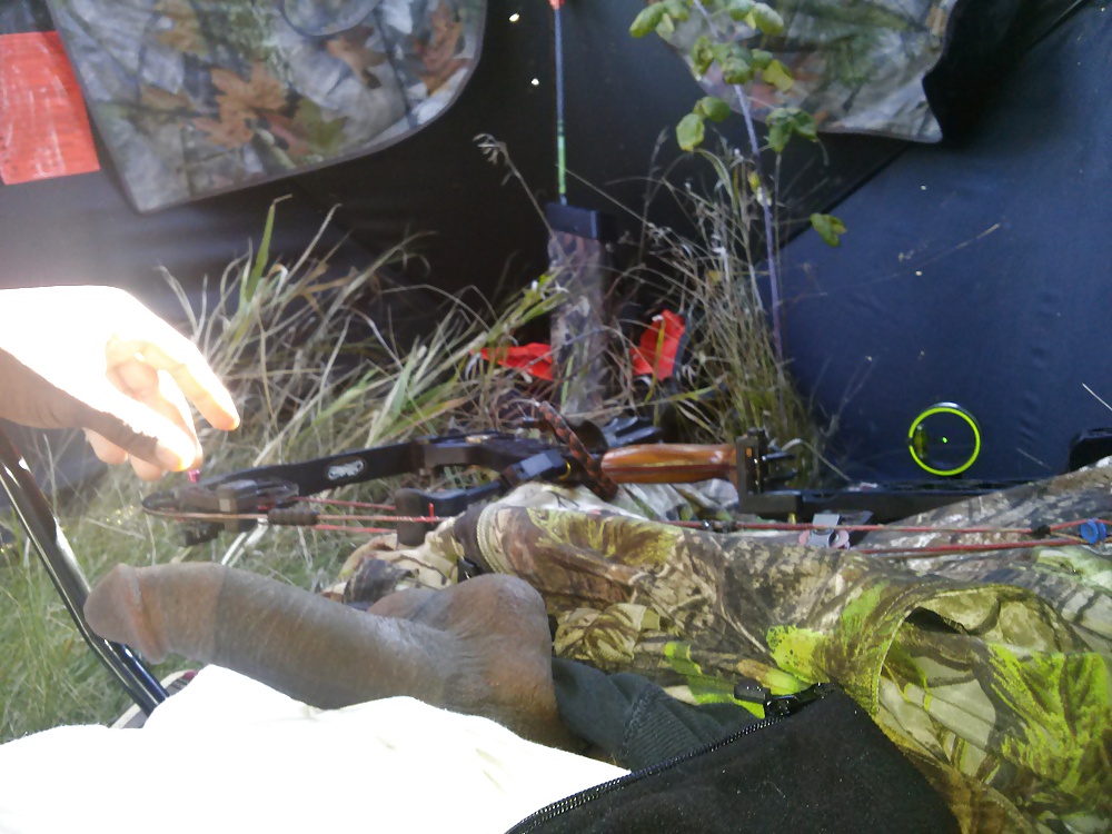 Cock and balls out while deer hunting