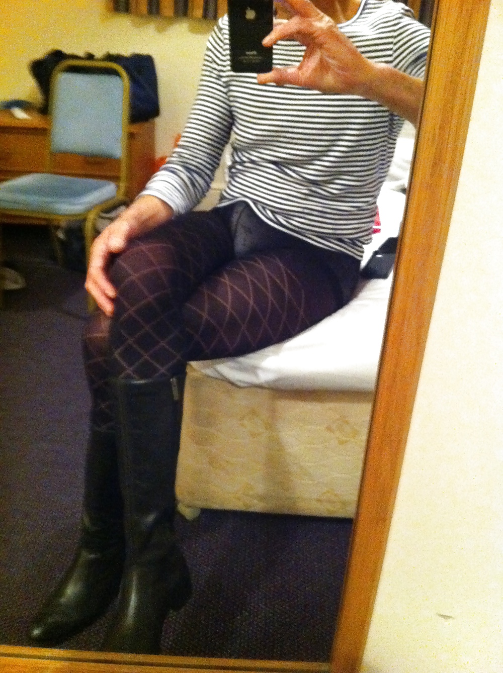 Tights and boots in my hotel room #34723958