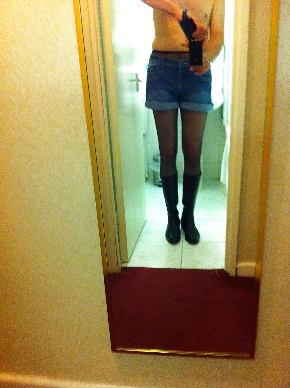 Tights and boots in my hotel room #34723964